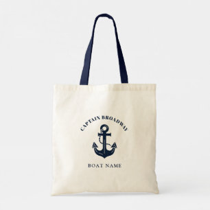 Tote Bag Capitaine Nautique Élégant et Nom de Bateau