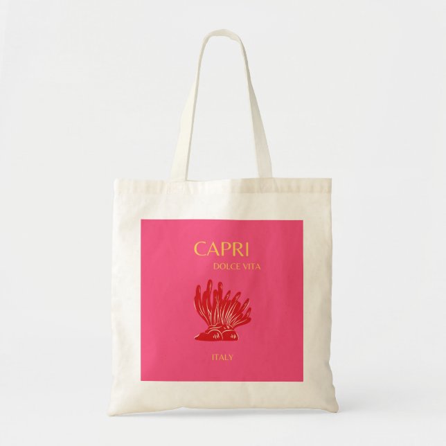 Tote Bag Capri, Italie, rose (Devant)