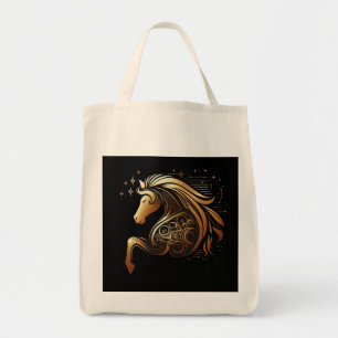 Tote Bag Capricorne Zodiaque Cheval Or Astrologie