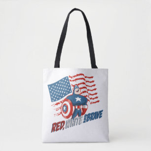 Tote Bag Captain America Rouge, Blanc et Brave
