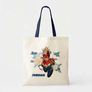 Tote Bag Captain Marvel volant avec des jets