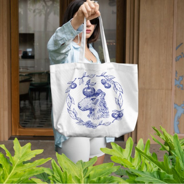 Tote Bag Capybara Animal Avec Pommes (Créateur téléchargé)