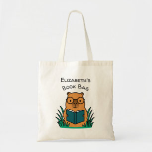 Tote Bag Capybara lisant un livre
