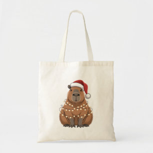 Tote Bag Capybara Noël Correspondant Drôle de Père Noël