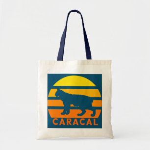 Tote Bag Caracal Retro Vintage Sunset Lynx Wild Cat