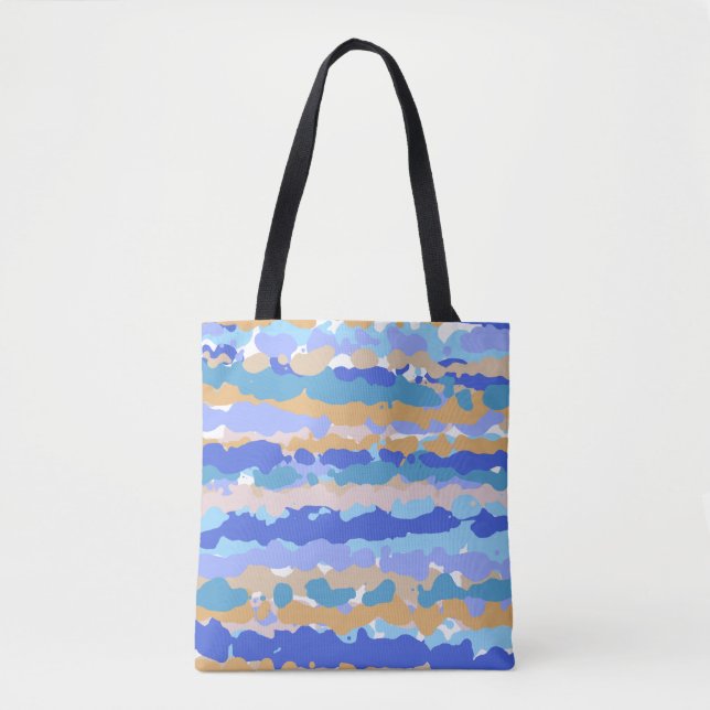 Tote Bag Caramel orange Turquoise Abstrait en gras (Devant)