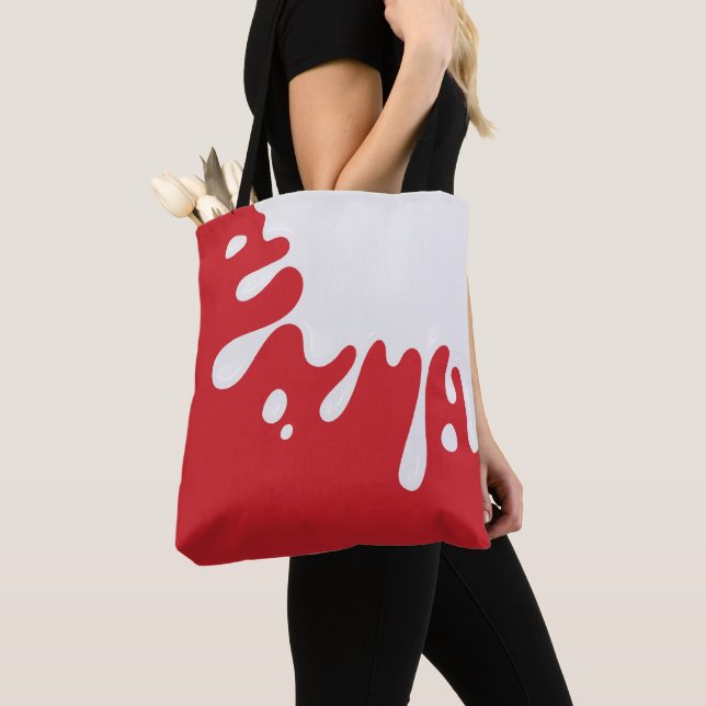 Tote Bag Cardinal blanc Paint Splash Rouge (De près)