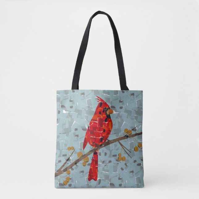 Tote Bag Cardinal Rouge, l'oiseau de Noël (Devant)