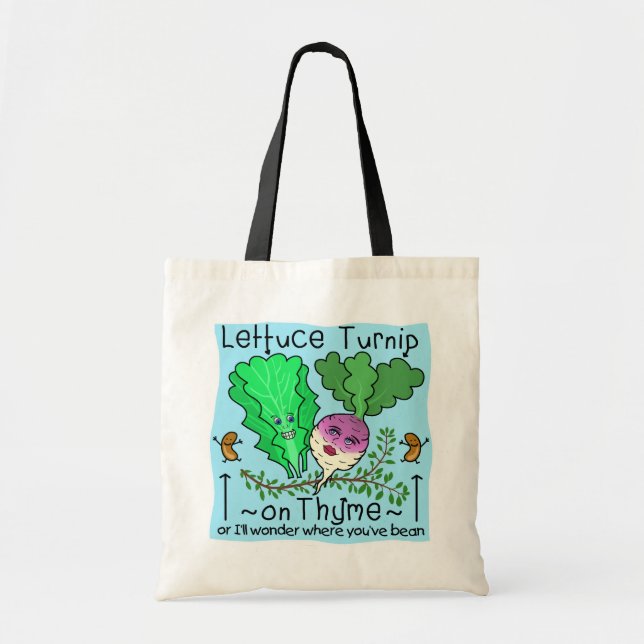 Tote Bag Caricature à base de lait amusant Turnip Thyme Pun (Devant)