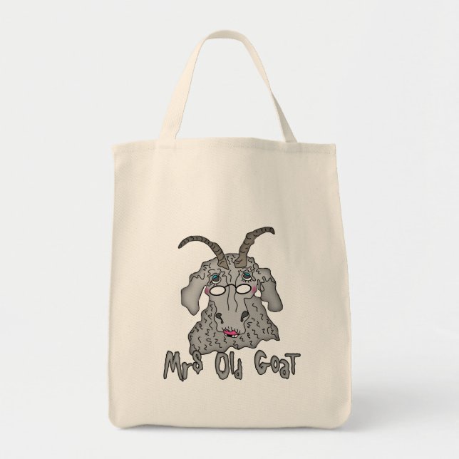 Tote Bag Caricature amusante de Mme Old Goat (Devant)