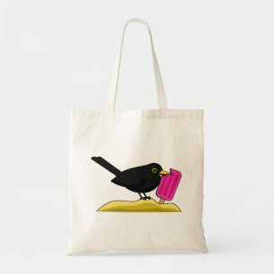 Tote Bag Caricature Blackbird Manger Une Crème De Glace