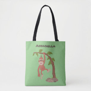 Tote Bag Caricature de bébé orangoutan joyeux
