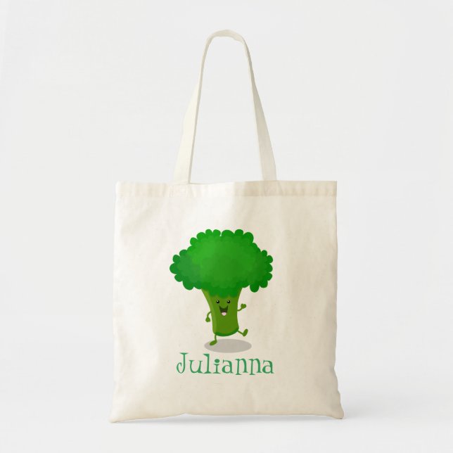 Tote Bag Caricature de brocoli drôle et drôle (Devant)
