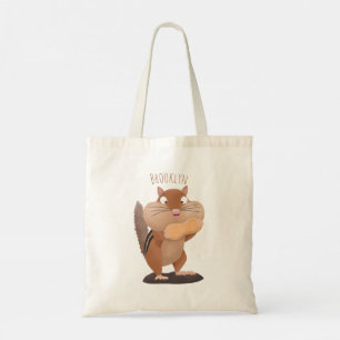 Tote Bag Caricature de chipmunk à grosses joues mignonnes