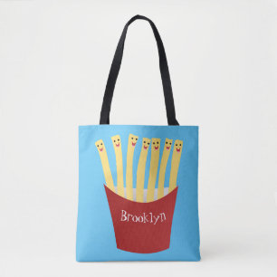 Tote Bag Caricature de frites Cute kawaii fast food