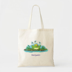 Tote Bag Caricature de grenouille vert mignon