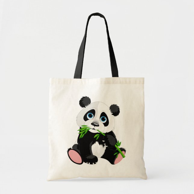 Tote Bag Caricature de l'ours de Panda Cute (Devant)