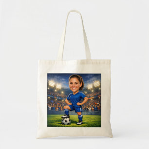 Tote Bag Caricature de star de football/soccer avec photo p