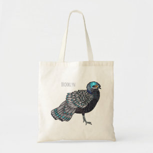 Tote Bag Caricature d'oiseau de faisan paon de Bornéo