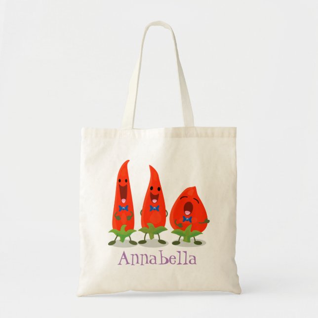 Tote Bag Caricature du trio piment chaud mignon (Devant)
