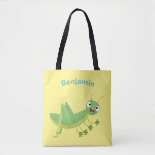 Tote Bag Caricature d'une pâtisserie joyeux verte