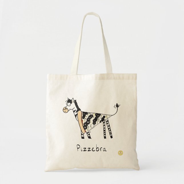 Tote Bag Caricature pour enfants Pizza Zebra (Devant)