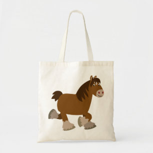 Tote Bag Caricature Trotting Shire Horse Bag