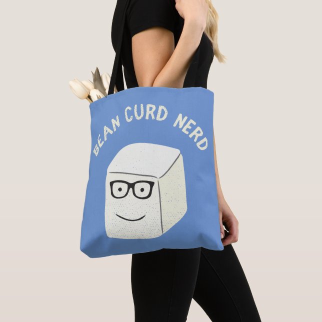 Tote Bag Caricature végétale de Bean Curd Nerdy Funny (De près)