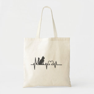 Tote Bag Caricogramme du chat amour - Choisir la couleur ar