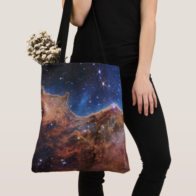 Tote Bag Carina Nebula Falaises cosmiques James Webb Hi-Res (De près)