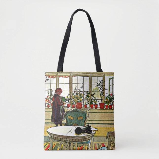 Tote Bag Carl Larsson - Fleurs sur un rebord de fenêtre, ar (Devant)