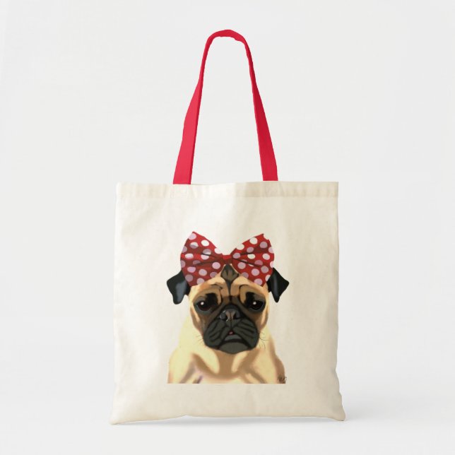 Tote Bag Carlin avec poitrine rouge sur la tête 2 (Devant)