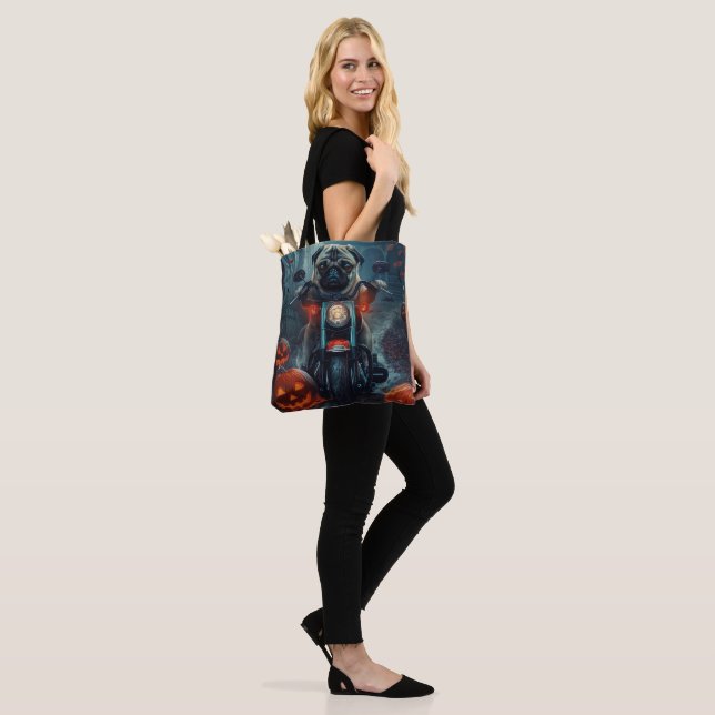 Tote Bag Carlin équitation moto Halloween effroi (Sur le modèle)
