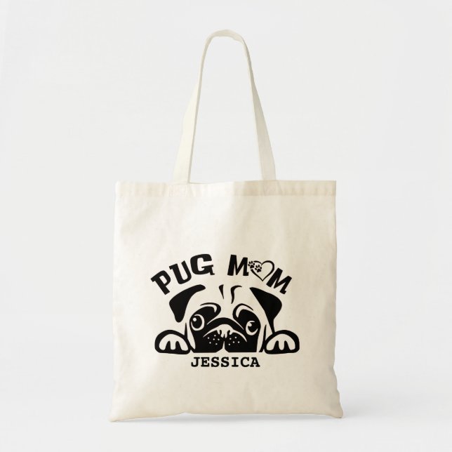Tote Bag Carlin personnalisé maman graphique (Devant)