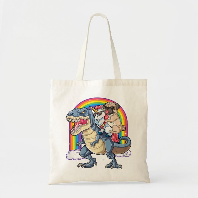 Tote Bag Carlin Unicorn Dinosaur T Rex Enfants (Devant)