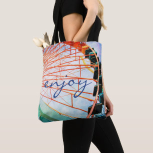 Tote Bag Carnaval coloré Ferris Wheel Photo Profitez du scr