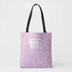 Tote Bag Carnet de composition en papier Mulberry rose Élég