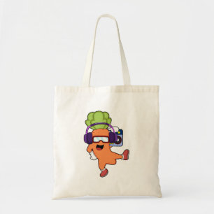 Tote Bag Carotte dans la musique avec casque