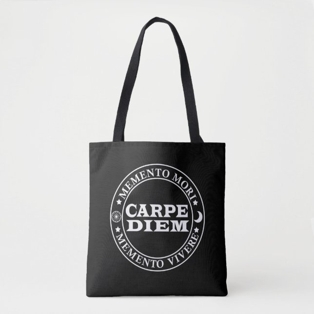 Tote Bag Carpe diem Saisir le jour Mmenro mori (Devant)