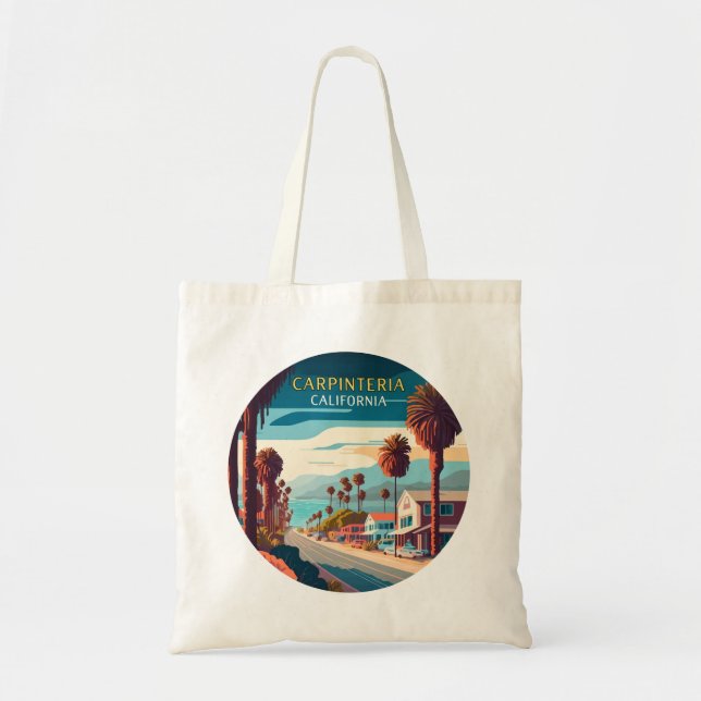 Tote Bag Carpinteria Californie Coucher de soleil Palmiers  (Devant)