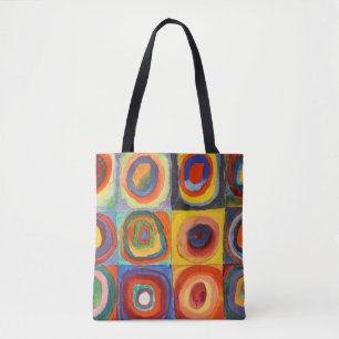 Tote Bag Carré aux cercles concentrés par Kandinsky
