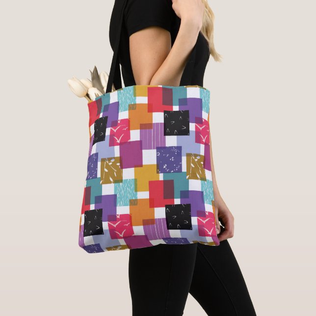 Tote Bag Carré fou Motif de courtepointe (De près)