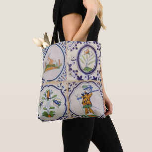 Tote Bag Carreaux de Delft hollandais vintage 17e siècle ar