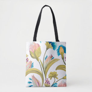 Tote Bag Carreaux floraux de l'abbaye - Fleurs de printemps