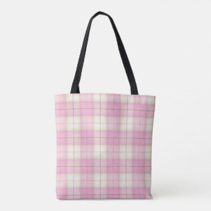 Tote Bag Carreaux Rose Tartan Chic Fille Dames
