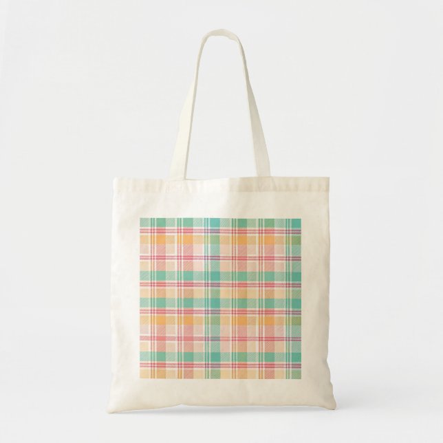 Tote Bag Carreaux Vichy Multicolores (Devant)