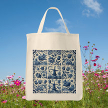 Carrelage blanc et bleu élégant
