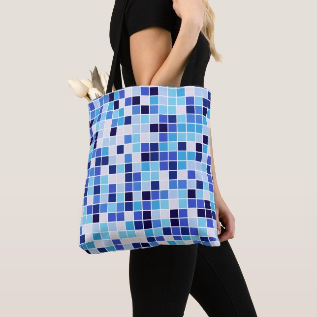 Tote Bag Carrelage de la piscine, Carrelage en mosaïque ble (De près)
