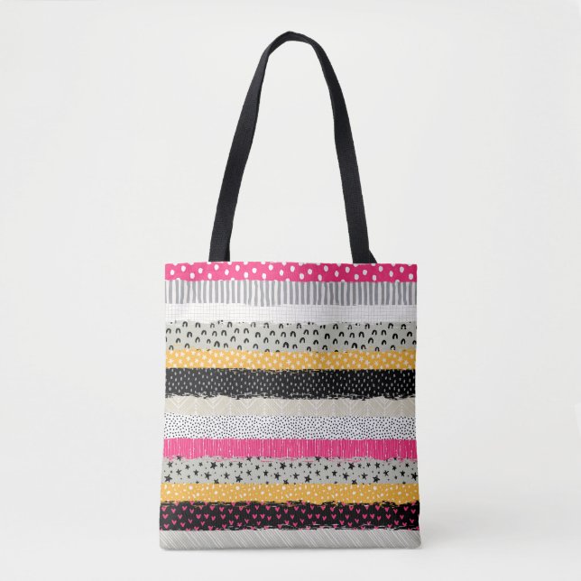 Tote Bag Carrelage en Patchwork : Conception Versatile Sans (Devant)