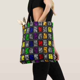 Tote Bag Carrelage gris arc-en-ciel